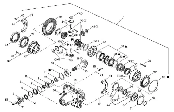 87681222 - Набор шайб регулир. подш. дифф. моста пер. DS 5кл. TGT8./Mg.